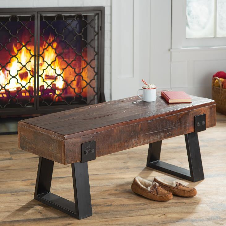 Yard & Garden Plow & Hearth Richland Indoor/Outdoor Reclaimed Wood Bench NFLB485