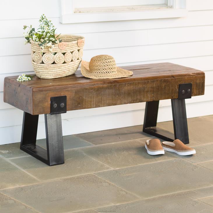 Yard & Garden Plow & Hearth Richland Indoor/Outdoor Reclaimed Wood Bench NFLB485