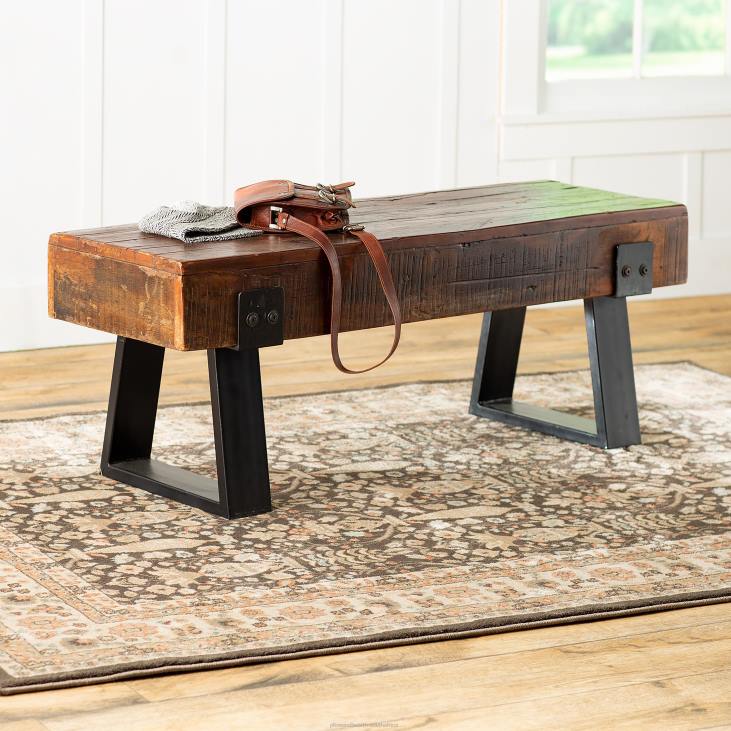 Yard & Garden Plow & Hearth Richland Indoor/Outdoor Reclaimed Wood Bench NFLB485