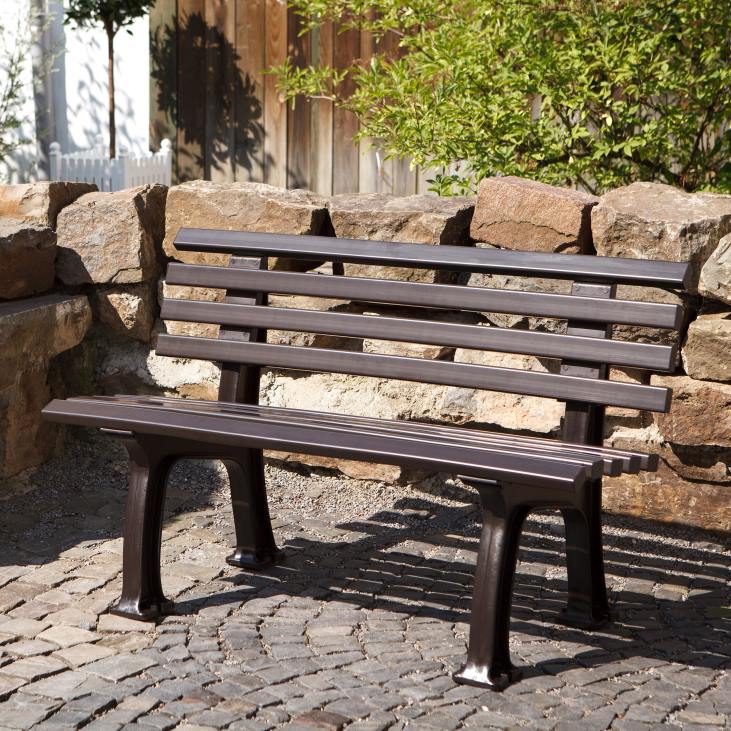 Yard & Garden Plow & Hearth Small 2-Seater Weatherproof PVC Garden Bench - Green NFLB494