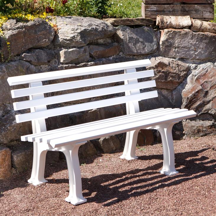Yard & Garden Plow & Hearth Small 2-Seater Weatherproof PVC Garden Bench - Green NFLB494