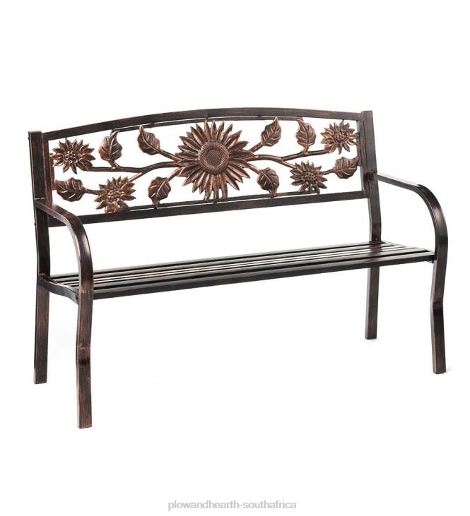 Yard & Garden Plow & Hearth Sunflower Metal Garden Bench NFLB497