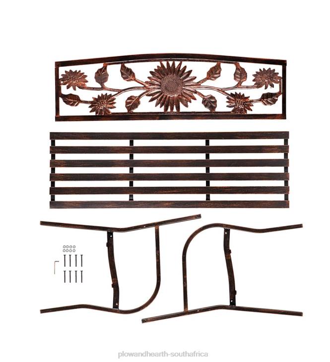 Yard & Garden Plow & Hearth Sunflower Metal Garden Bench NFLB497