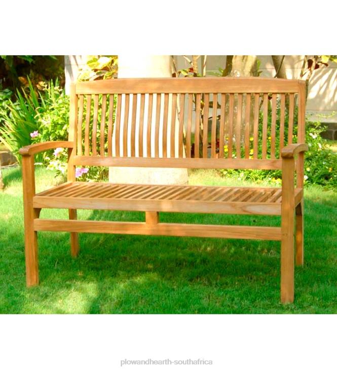 Yard & Garden Plow & Hearth Teak Bench with Arm Rests NFLB503