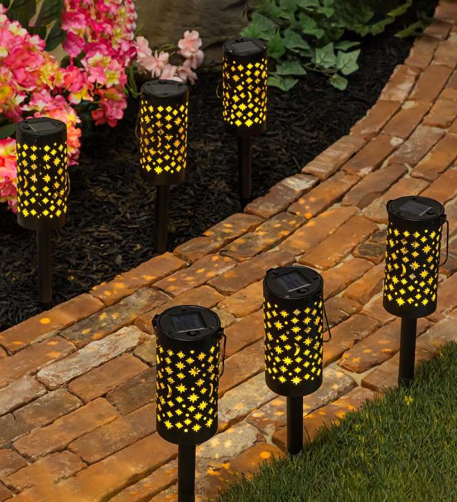 Yard & Garden Plow & Hearth Celestial Solar LED Path Lights with Shadow, Set of 6 NFLB462