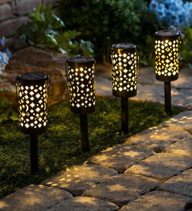 Yard & Garden Plow & Hearth Celestial Solar LED Path Lights with Shadow, Set of 6 NFLB462