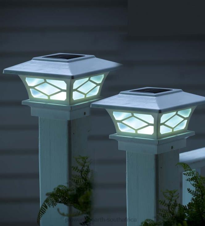 Yard & Garden Plow & Hearth Classic Mission Style Solar Light Post Caps, Set of 2 - Copper NFLB482