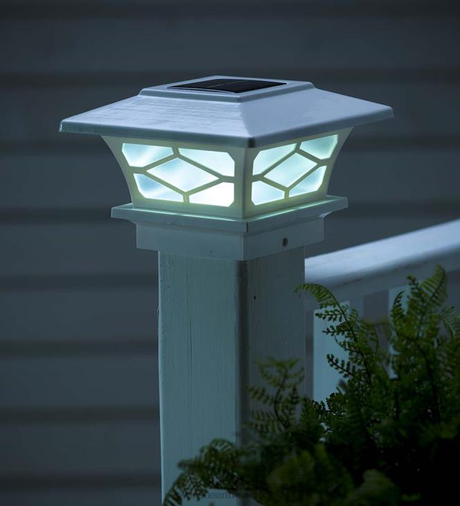 Yard & Garden Plow & Hearth Classic Mission Style Solar Light Post Caps, Set of 2 - Copper NFLB482