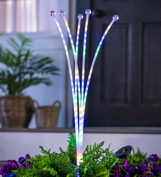 Yard & Garden Plow & Hearth Colorful Solar Path Lights with Frosted Finish NFLB444