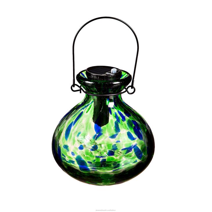 Yard & Garden Plow & Hearth Compact Confetti Solar Lantern - Turquoise Confetti NFLB472