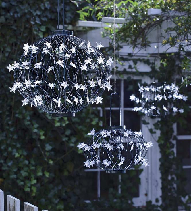 Yard & Garden Plow & Hearth Green Solar Star Lanterns NFLB455