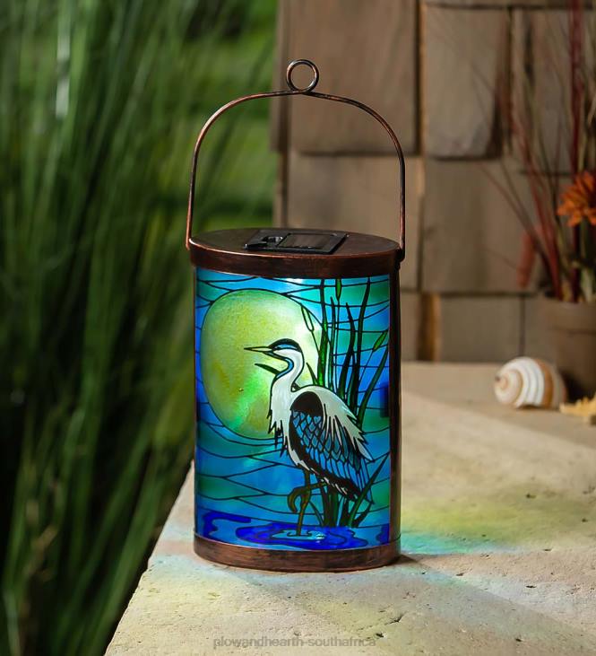 Yard & Garden Plow & Hearth Hand-painted Glass Solar Lantern - Dog NFLB463