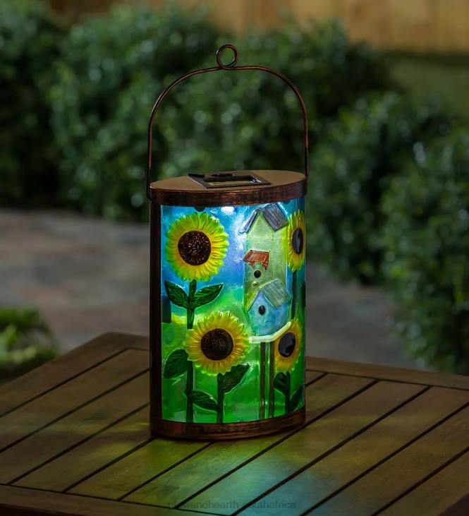 Yard & Garden Plow & Hearth Hand-painted Glass Solar Lantern - Dog NFLB463