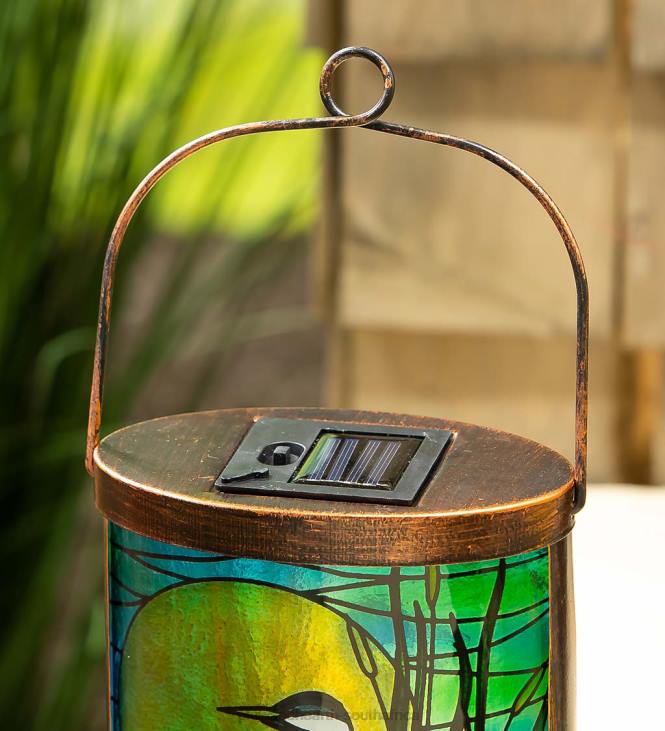 Yard & Garden Plow & Hearth Hand-painted Glass Solar Lantern - Dog NFLB463