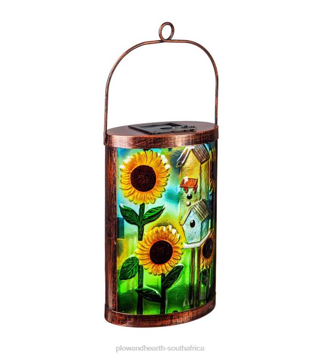 Yard & Garden Plow & Hearth Hand-painted Glass Solar Lantern - Dog NFLB463