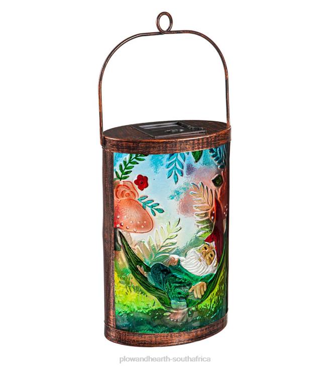 Yard & Garden Plow & Hearth Hand-painted Glass Solar Lantern - Dog NFLB463