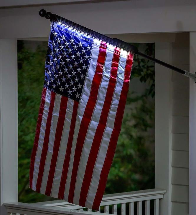 Yard & Garden Plow & Hearth Solar Light for House Flag NFLB473