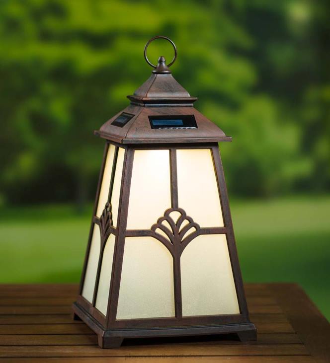 Yard & Garden Plow & Hearth Solar Lotus Lantern Outdoor LED Light NFLB469