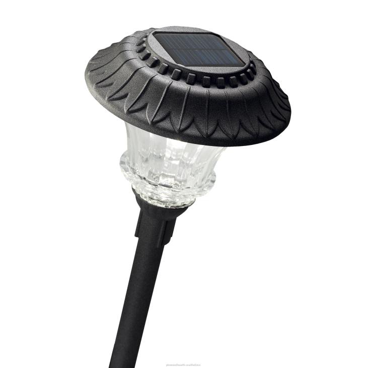 Yard & Garden Plow & Hearth Super-Bright Solar LED Path Lights, Set of 4 - Pewter NFLB453