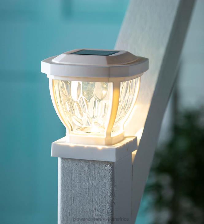 Yard & Garden Plow & Hearth Wavy Glass Solar Post Cap Lights, Set of 2 - Copper NFLB474