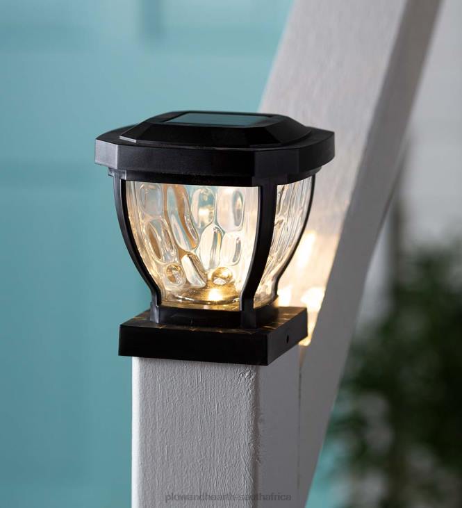 Yard & Garden Plow & Hearth Wavy Glass Solar Post Cap Lights, Set of 2 - Copper NFLB474