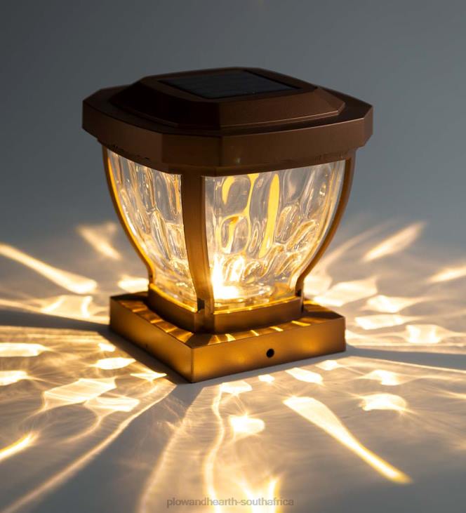 Yard & Garden Plow & Hearth Wavy Glass Solar Post Cap Lights, Set of 2 - Copper NFLB474