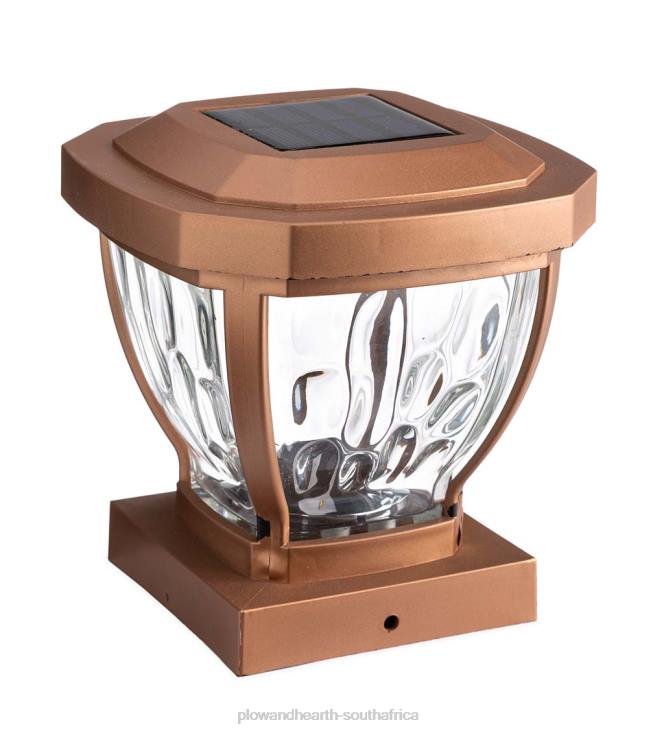 Yard & Garden Plow & Hearth Wavy Glass Solar Post Cap Lights, Set of 2 - Copper NFLB474