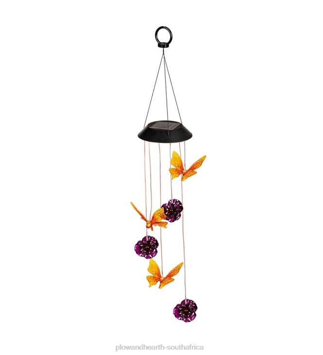 Yard & Garden Plow & Hearth Backyard Buddies Color Changing Solar Mobile - Butterflies & Flowers NFLB452