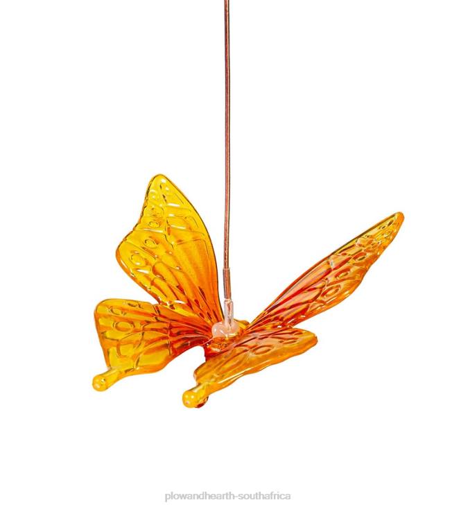 Yard & Garden Plow & Hearth Backyard Buddies Color Changing Solar Mobile - Butterflies & Flowers NFLB452