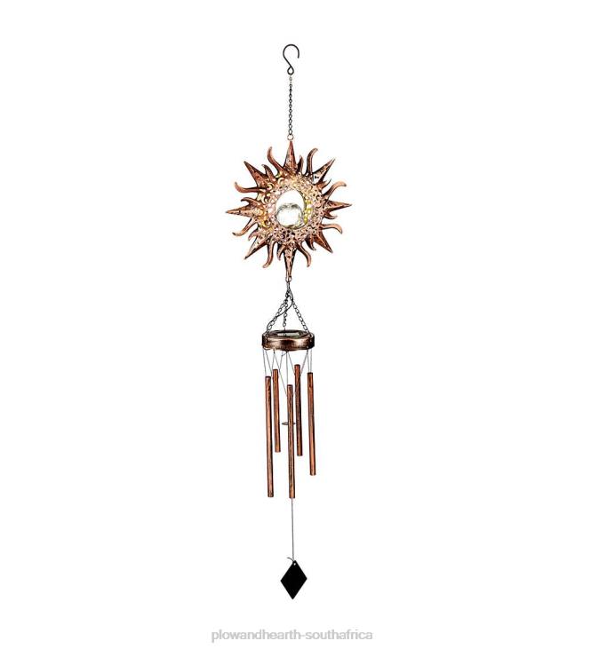 Yard & Garden Plow & Hearth Celestial Solar Wind Chime with Crackle Glass Globe - Sun NFLB450