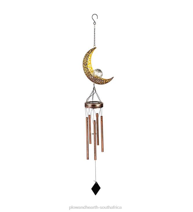 Yard & Garden Plow & Hearth Celestial Solar Wind Chime with Crackle Glass Globe - Sun NFLB450