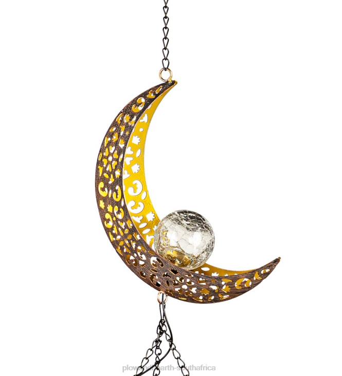 Yard & Garden Plow & Hearth Celestial Solar Wind Chime with Crackle Glass Globe - Sun NFLB450