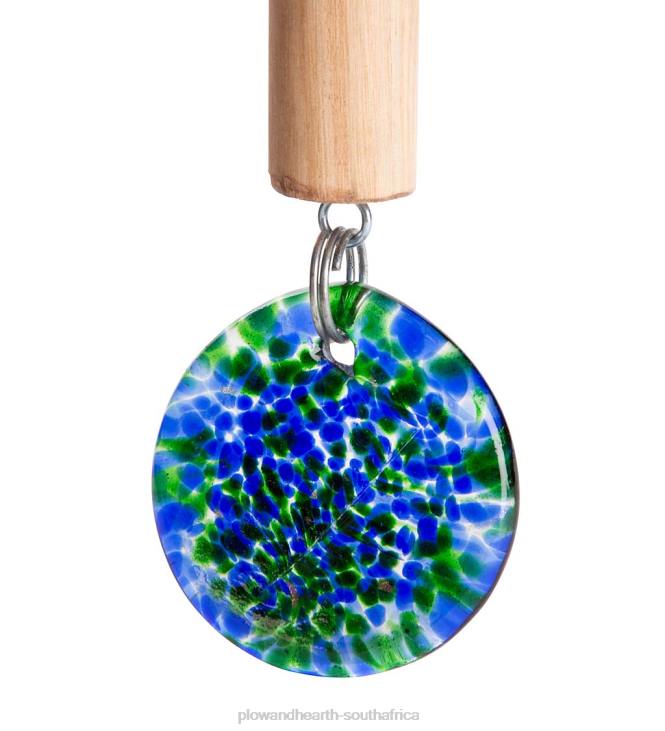 Yard & Garden Plow & Hearth Solar Art Glass Bell Chime - Blue NFLB449