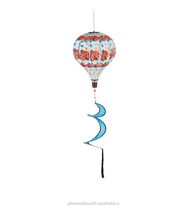 Yard & Garden Plow & Hearth Collapsible Balloon Wind Spinner with Spiral Tail - Lemon Plaid NFLB152
