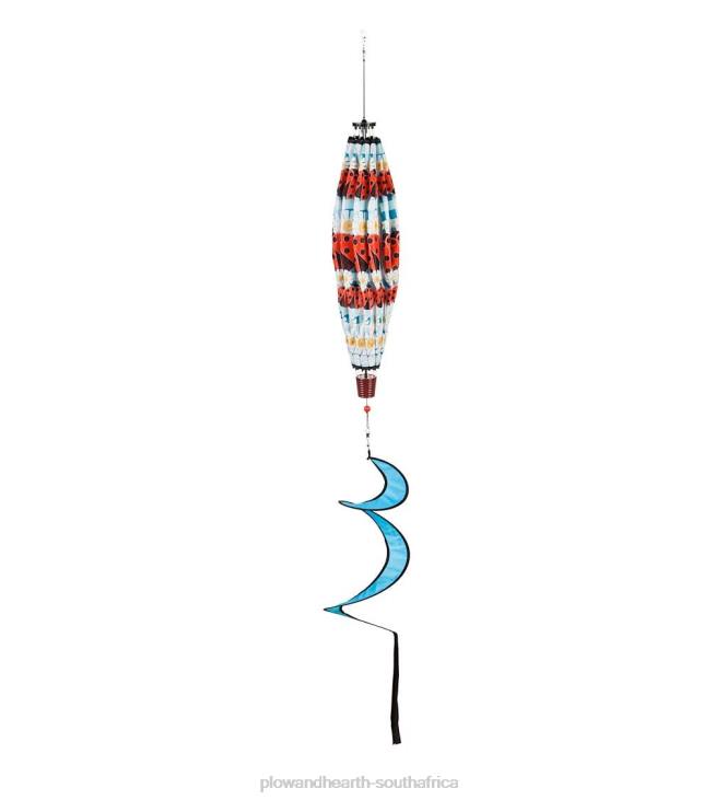 Yard & Garden Plow & Hearth Collapsible Balloon Wind Spinner with Spiral Tail - Lemon Plaid NFLB152