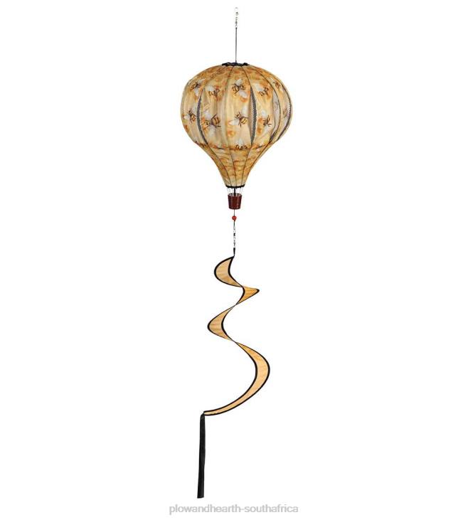 Yard & Garden Plow & Hearth Collapsible Balloon Wind Spinner with Spiral Tail - Lemon Plaid NFLB152