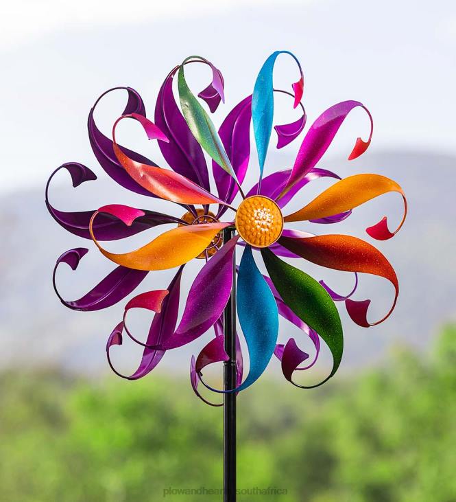 Yard & Garden Plow & Hearth Colorful Mermaid Tail Metal Wind Spinner - Multi NFLB291