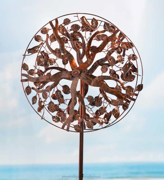 Yard & Garden Plow & Hearth Copper Tree of Life Wind Spinner NFLB276