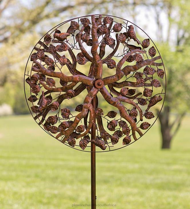 Yard & Garden Plow & Hearth Copper Tree of Life Wind Spinner NFLB276