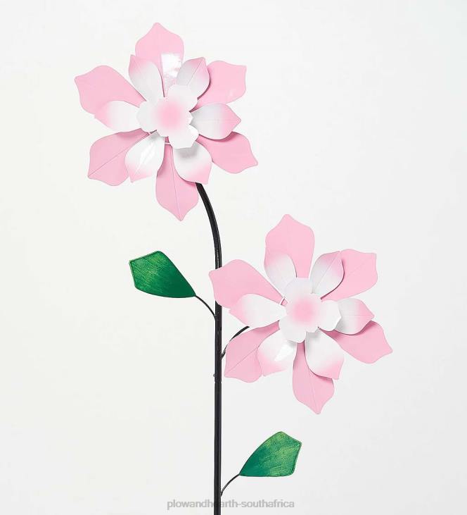 Yard & Garden Plow & Hearth Double Flower Wind Spinner - Pink NFLB335