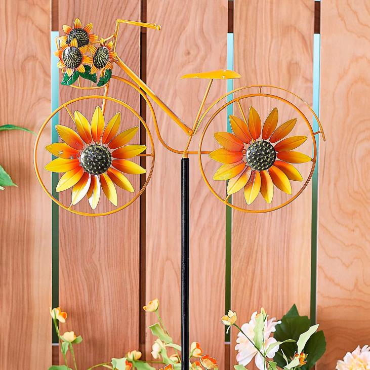 Yard & Garden Plow & Hearth Floral Bicycle Wind Spinner - Dahlia NFLB331