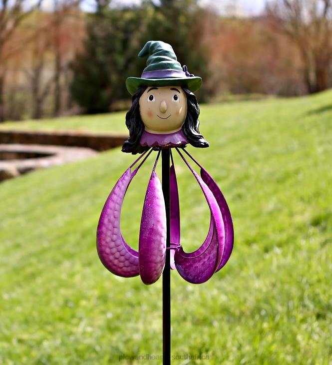 Yard & Garden Plow & Hearth Halloween Witch Metal Garden Wind Spinner NFLB210