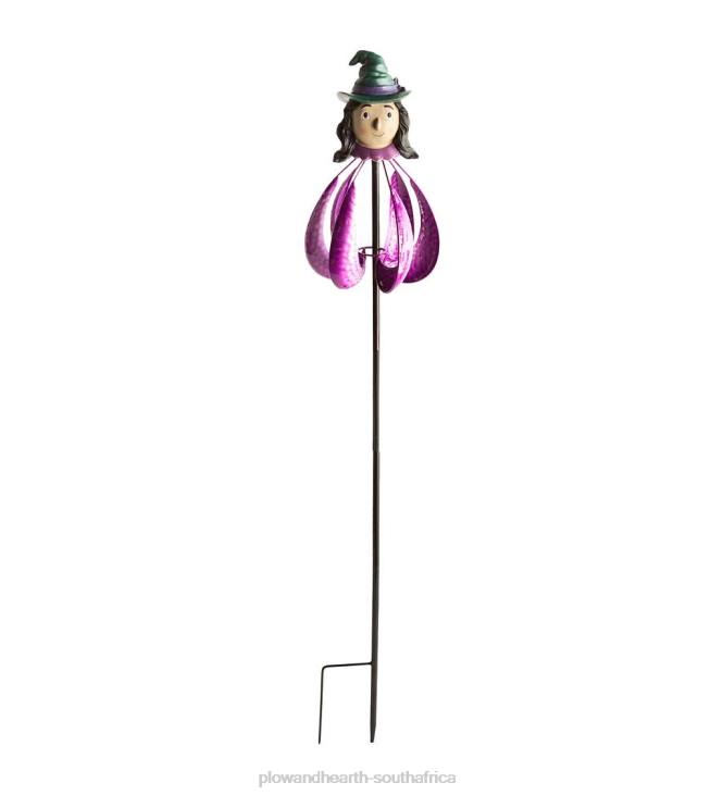 Yard & Garden Plow & Hearth Halloween Witch Metal Garden Wind Spinner NFLB210