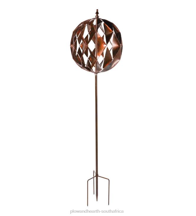Yard & Garden Plow & Hearth Harlequin Ball Wind Spinner - Copper NFLB62