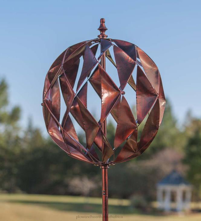 Yard & Garden Plow & Hearth Harlequin Ball Wind Spinner - Copper NFLB62