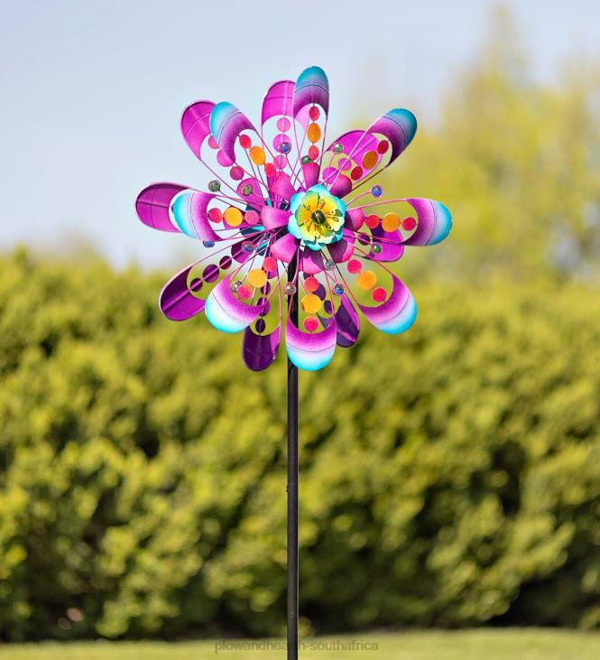 Yard & Garden Plow & Hearth Jewel Bubbles Metal Wind Spinner - Purple NFLB357