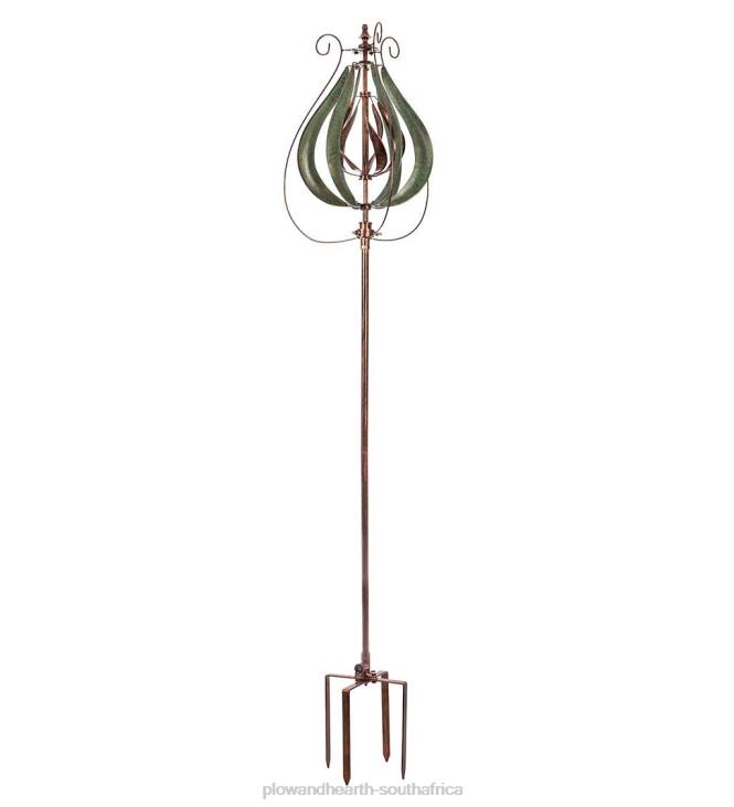 Yard & Garden Plow & Hearth Misting Tulip Wind Spinner - Copper and Verdigris NFLB253
