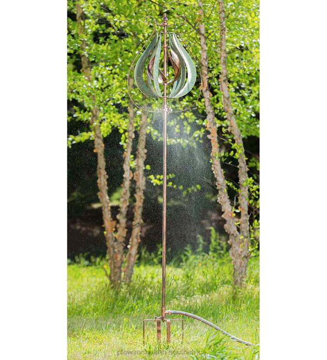 Yard & Garden Plow & Hearth Misting Tulip Wind Spinner - Copper and Verdigris NFLB253