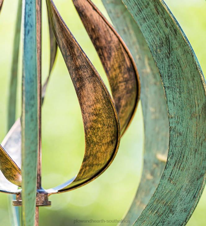 Yard & Garden Plow & Hearth Misting Tulip Wind Spinner - Copper and Verdigris NFLB253