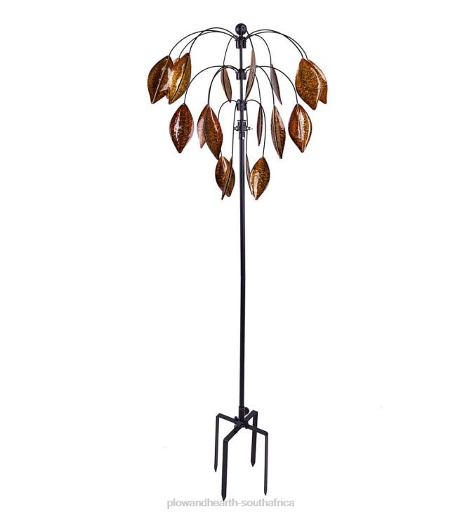 Yard & Garden Plow & Hearth Misting Wind Spinner with Whirling Leaves NFLB351